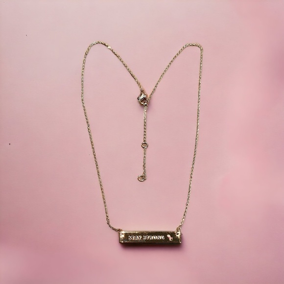 Breast Cancer Awareness Gold Dipped Necklace - Picture 3 of 5